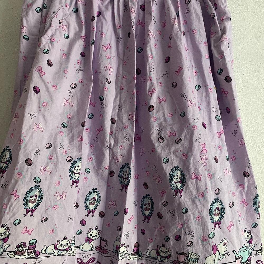 Disney French Macaroon Marie Lavender A-Line Skirt with Bow Pockets!
